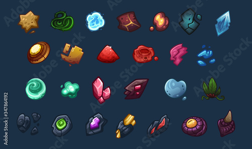 Space artefacts set. Vector illustration