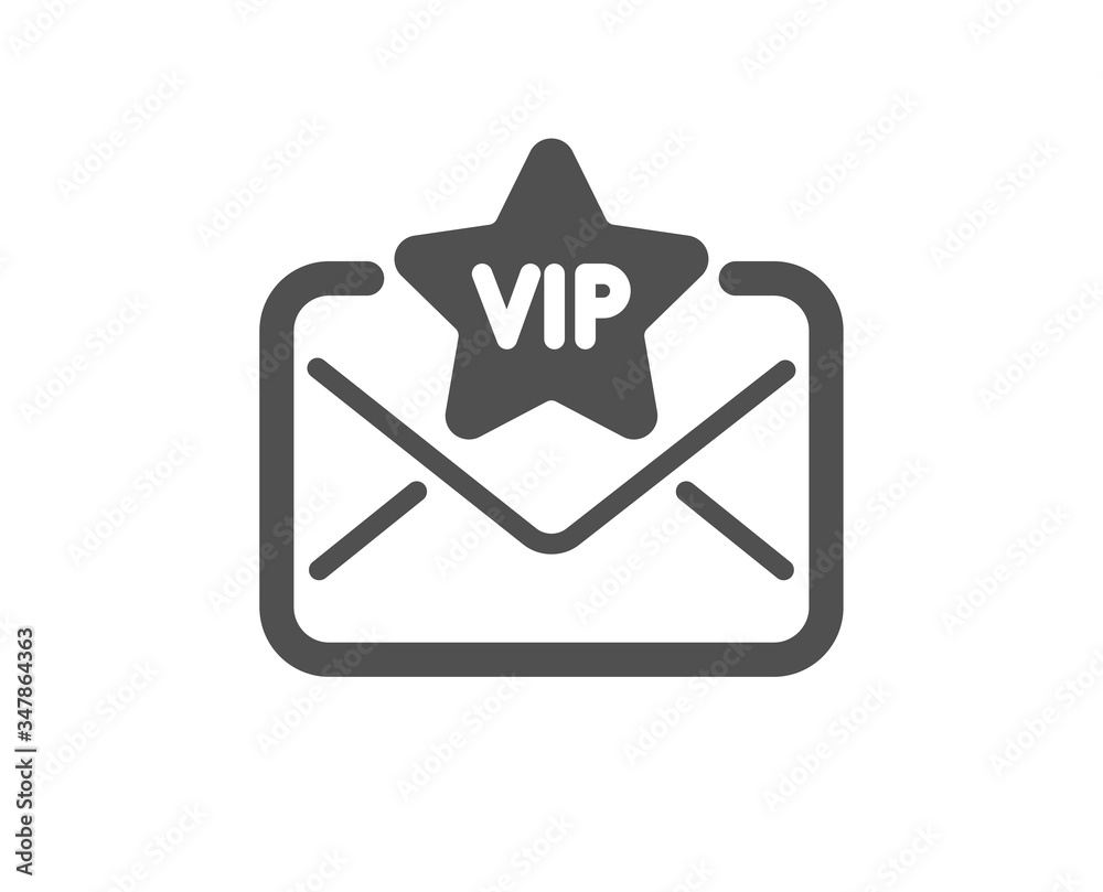 Vip letter icon. Mail for very important person sign. Exclusive privilege symbol. Classic flat style. Quality design element. Simple vip mail icon. Vector Vip letter icon. Mail for very important person sign. Exclusive privilege symbol. Classic flat style. Quality design element. Simple vip mail icon. Vector