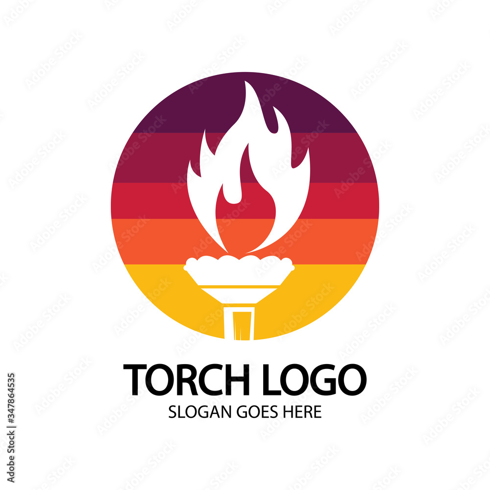 Torch vector icon illustration design template Torch vector icon illustration design template