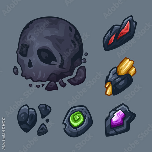 Space objects set. Vector illustration
