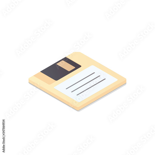 A floppy disk. isometric diskette vector illustration. isolated on white background
