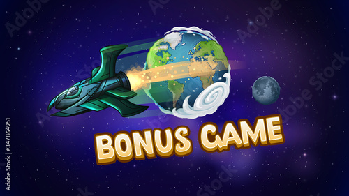 Bonus game screen for slot game. Vector illustration