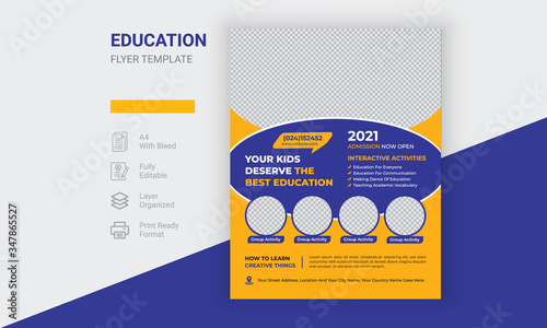 Kids Back To  School Education Flyer Design 