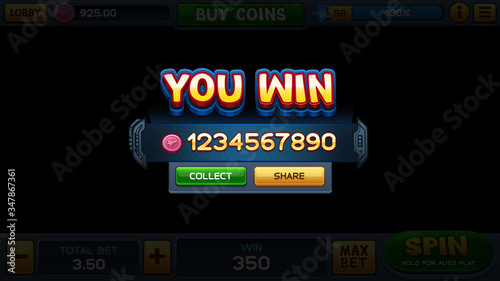 You win for slot game. Vector illustration