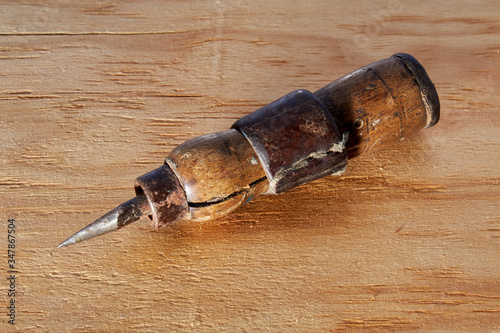 Old used tool for leather handicrafts
