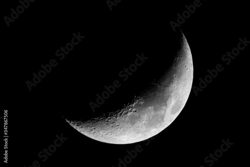 Fotografia, Obraz Crescent Moon in a dark sky.