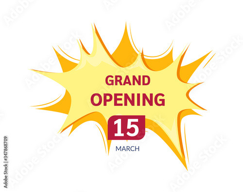 Grand opening label typography graphic design. Grand opening invitation