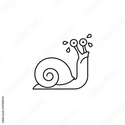 Sad snail cartoon character vector icon
