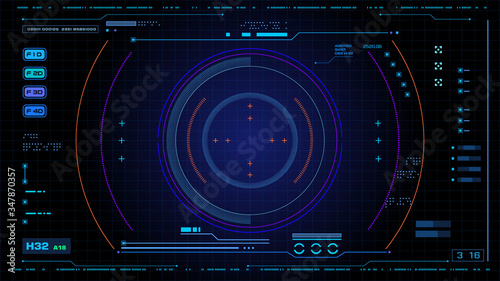 Futuristic user interface head up display.