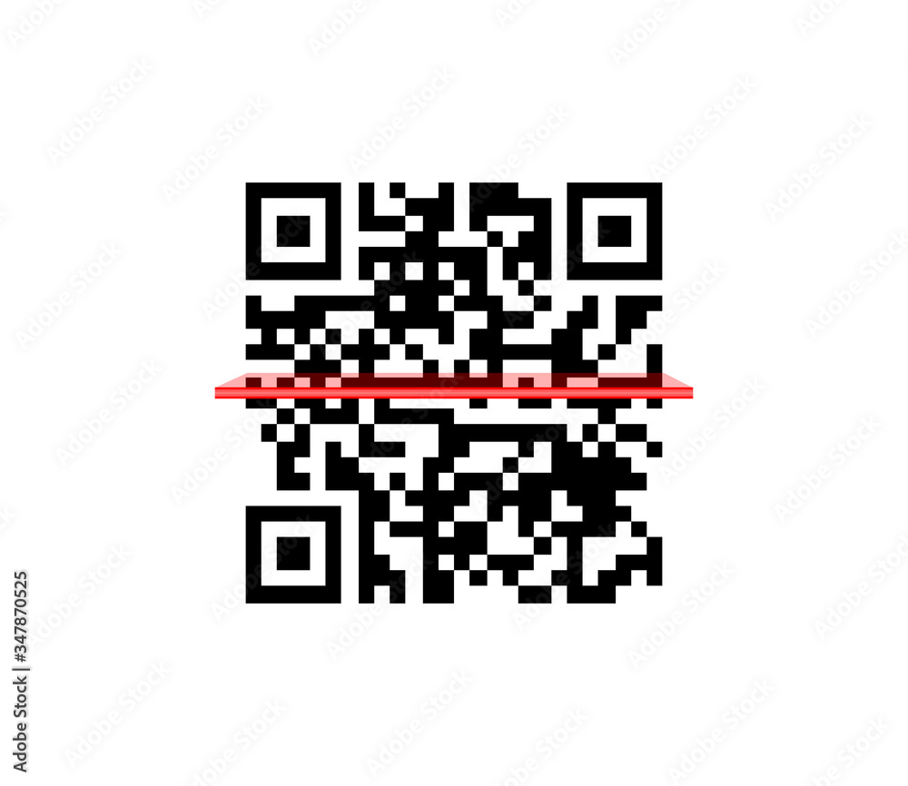 Vector QR code sample for smartphone scanning isolated on white background. Vector QR code sample for smartphone scanning isolated on white background.