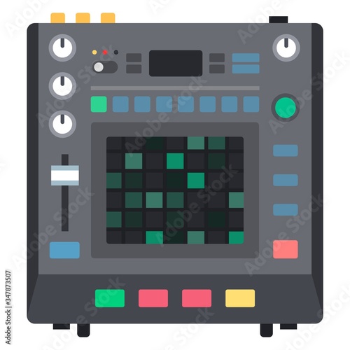 Tool to create music drum machine Musician flat icon vector isolated.