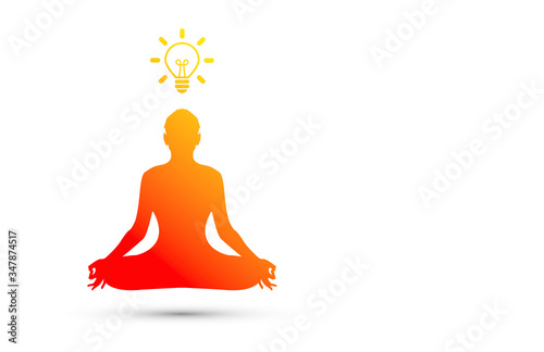 meditazione, concentrazione, idea, lampadina, idee, 