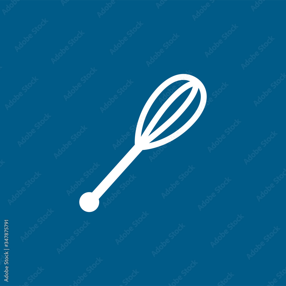 Whisk Icon On Blue Background. Blue Flat Style Vector Illustration Whisk Icon On Blue Background. Blue Flat Style Vector Illustration