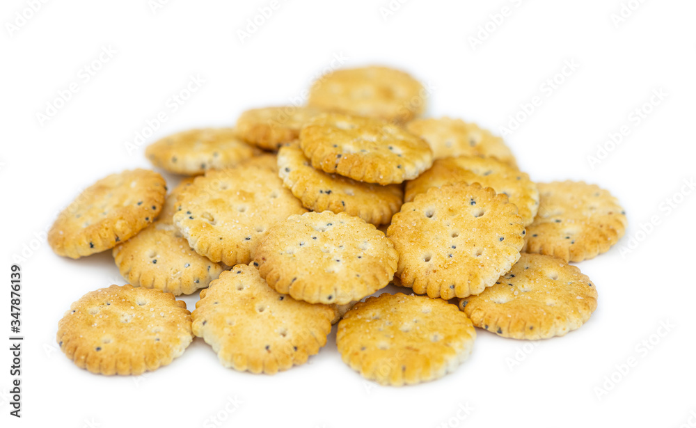 Portion of mixed Snacks isolated on white (close up shot; selective focus) Portion of mixed Snacks isolated on white (close up shot; selective focus)
