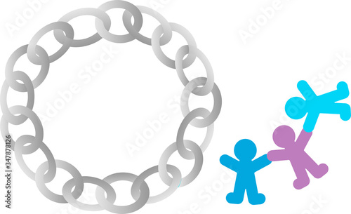 chain, team work, mental health, チェーン、鎖、つながった人間関係、コミュニケーション、メンタルヘルス