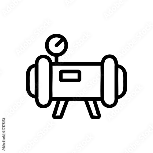 reciprocating portable air compressor icon vector. reciprocating portable air compressor sign. isolated contour symbol illustration