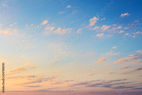 Pastel Sunset Sunrise sky with light clouds © Taiga
