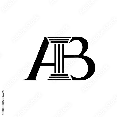 the letter A B lawyer logo