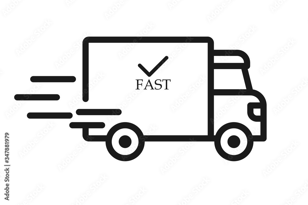 Fast delivery truck icon vector Fast delivery truck icon vector