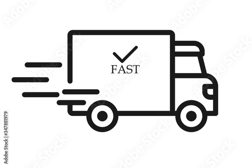 Fast delivery truck icon vector 