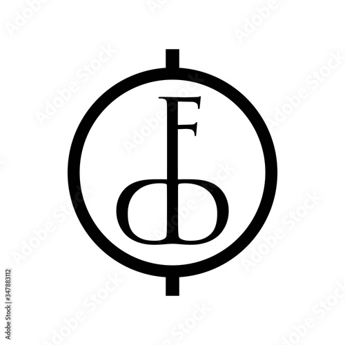 letter D F logo key