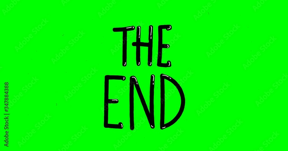 Hand Drawn The End Title Animation on transparent Background. Final Background Vlog Motion Design Footage. green screen Hand Drawn The End Title Animation on transparent Background. Final Background Vlog Motion Design Footage. green screen