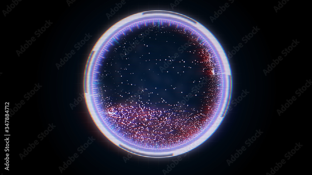HUD Futuristic Spin Circle Plasma Sphere Protection Illustration Texture.