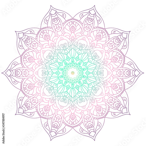 Vector round abstract circle. Mandala style. Decorative element, colored circular design element.