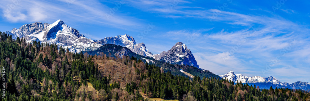 view at the Wamberg mountain - bavaria