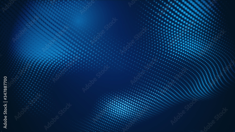 Dot blue wave light screen gradient texture background. Abstract technology big data digital background. 3d rendering. Dot blue wave light screen gradient texture background. Abstract technology big data digital background. 3d rendering.