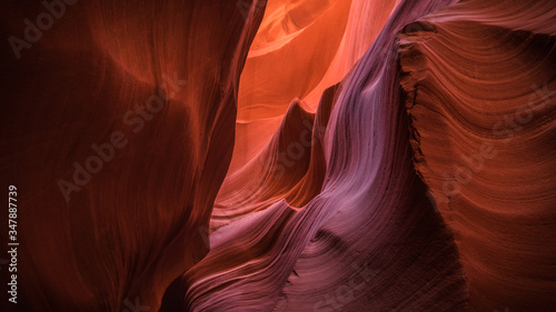 The wave into Lower Antelope Canyon, Arizona, US. In the heart of Lower Antelope Calyon