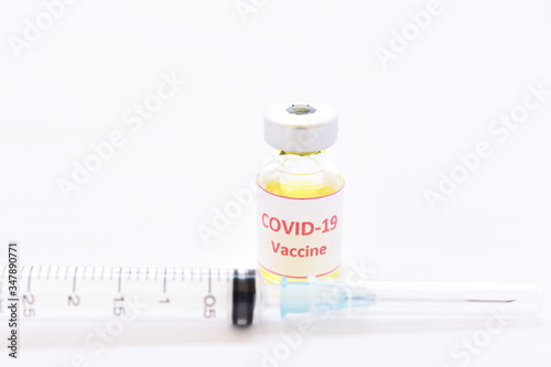 Vial of COVID-19 virus vaccine for injection