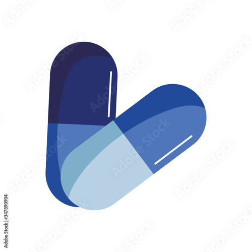 Medical pills flat style icon vector design