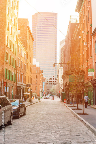 Empty streets in West Village at New York Manhattan, USA