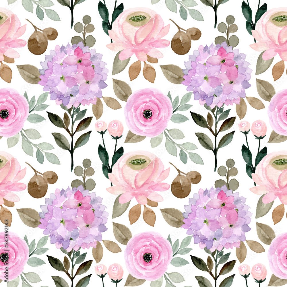 soft purple flower watercolor seamless pattern soft purple flower watercolor seamless pattern