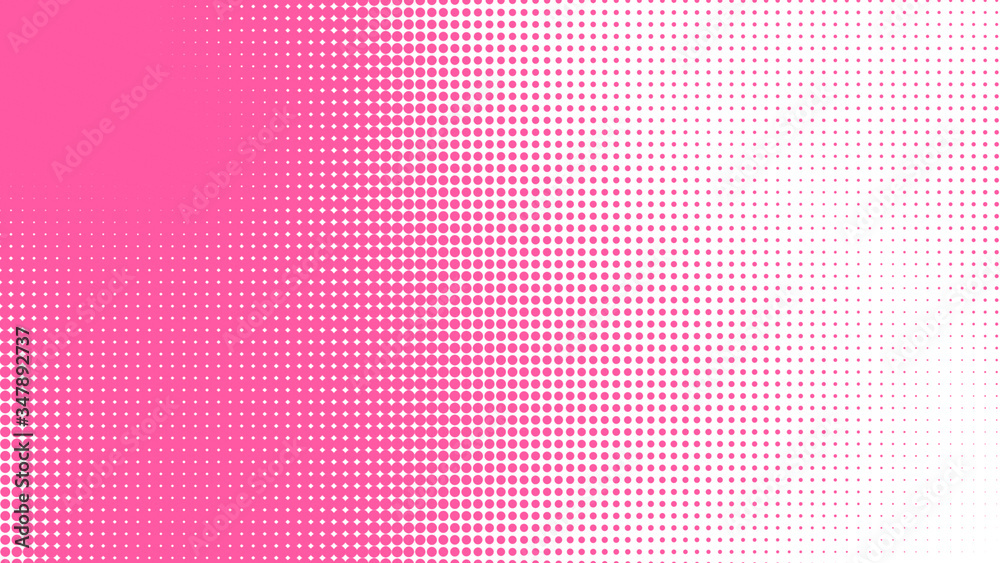Dot pink white pattern gradient texture background. Abstract illustration pop art halftone and retro style. creative design valentine concept,