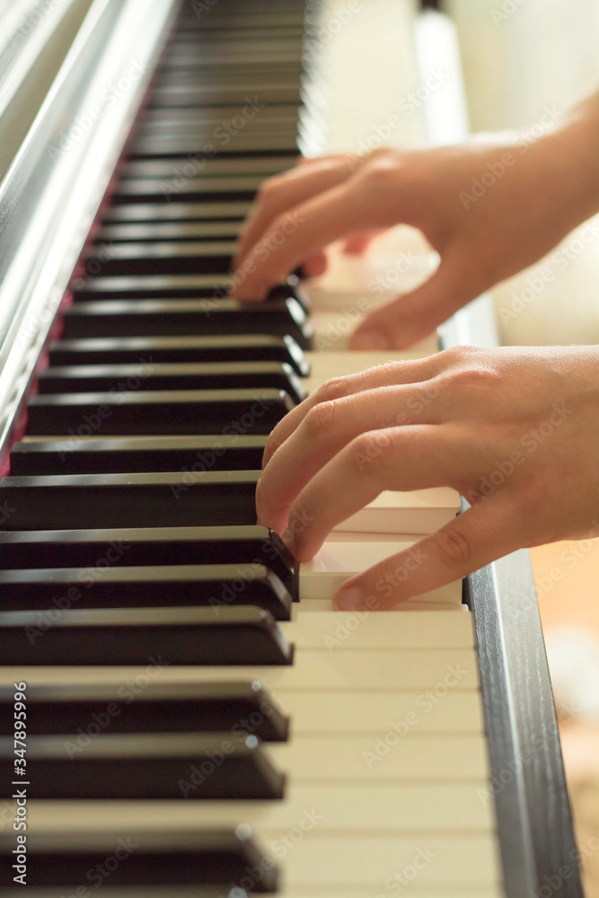 Music lesson, block flute, and piano. Music lesson, block flute, and piano.