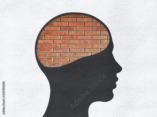 «Brick wall» brain in the head