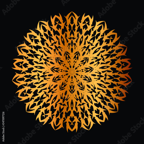 Abstract floral Background with Golden Ornament Mandala Background