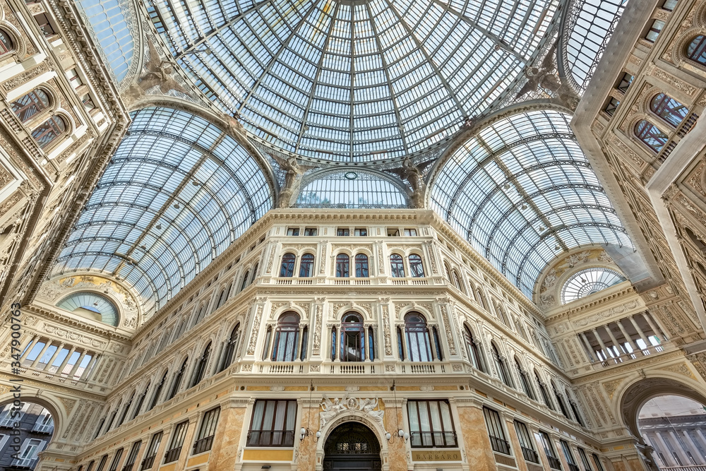 Galleria Umberto I shopping gallery in Naples, Southern Italy