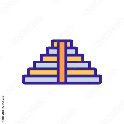 steps leading to temple icon vector. steps leading to temple sign. color symbol illustration