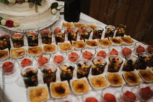 photo of a desert open buffet table