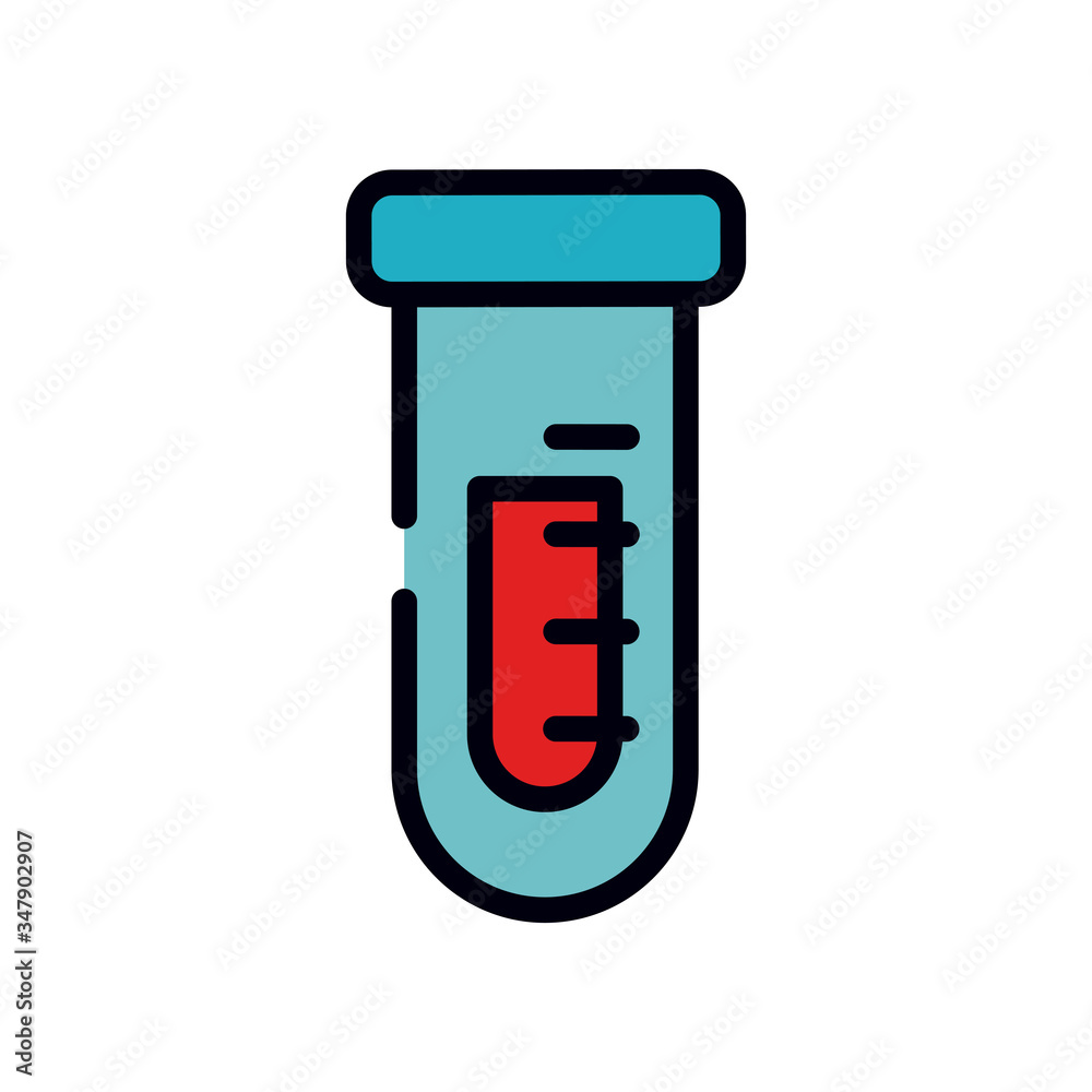 medicine concept, test tube icon, line and fill style medicine concept, test tube icon, line and fill style