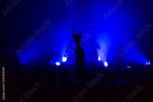 Metal horns in the middle of a live show