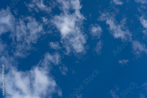 White clouds on blue sky