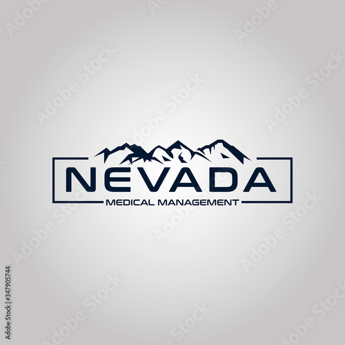 Mountain horizon camp logo design.