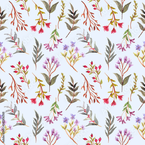 Pretty floral watercolor seamless Pattern