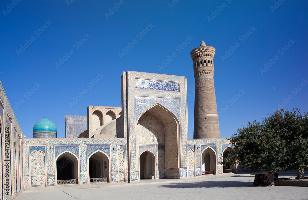 Poi Kalyan Ensemble, the Islamic religious complex in Bukhara, Uzbekistan..