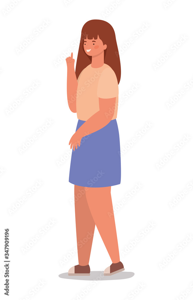 Isolated happy woman cartoon vector design Isolated happy woman cartoon vector design