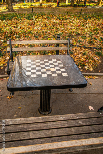 Canvas Print A chess board in the park